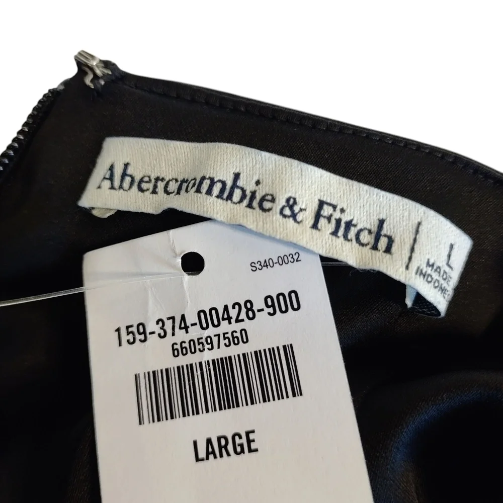 Abercrombie & Fitch Dress Women's Black Mini A Line Sleeveless Dress Size L NWT - Picture 8 of 10